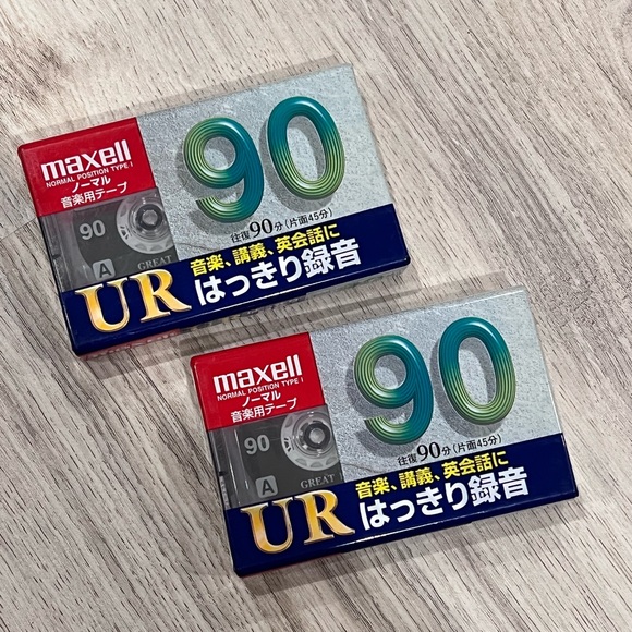 Maxwell UR90 Single Blank Cassette Tap I Type - New Sealed x2 - Picture 1 of 2